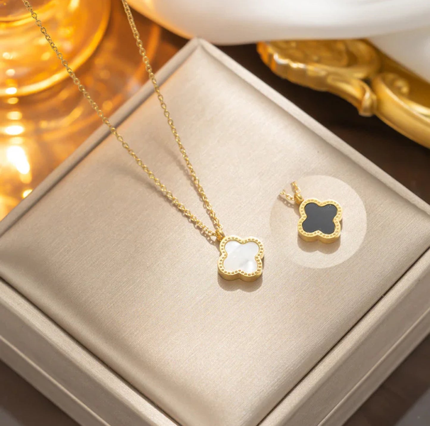 Midnight Clover Necklace