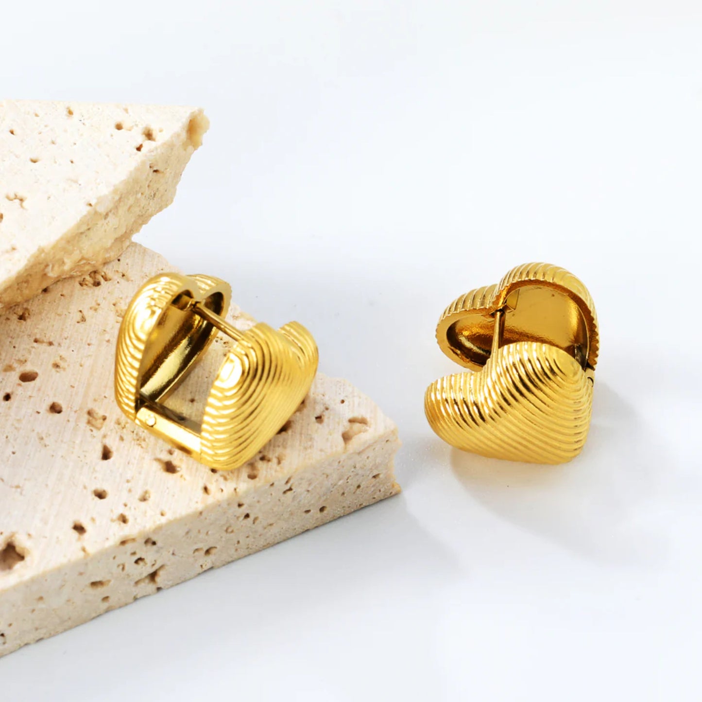 Celia Textured Heart Earrings