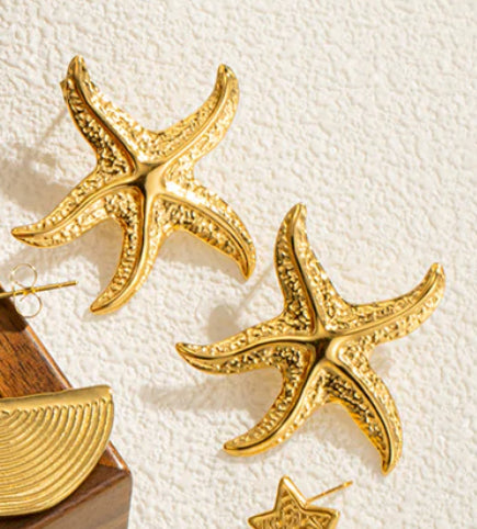 Serene Gold Starfish Earrings