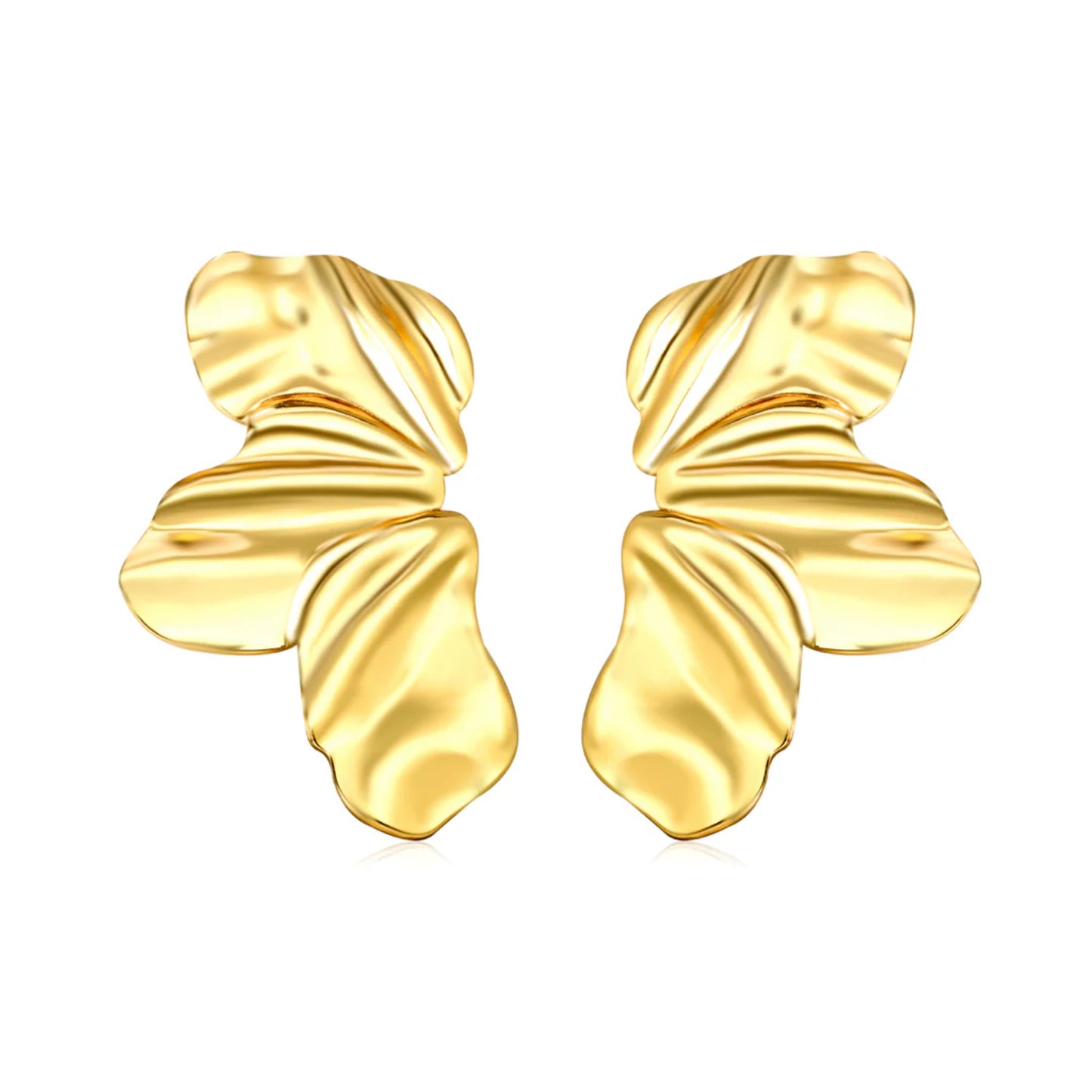 Lily Petal Gold Earrings
