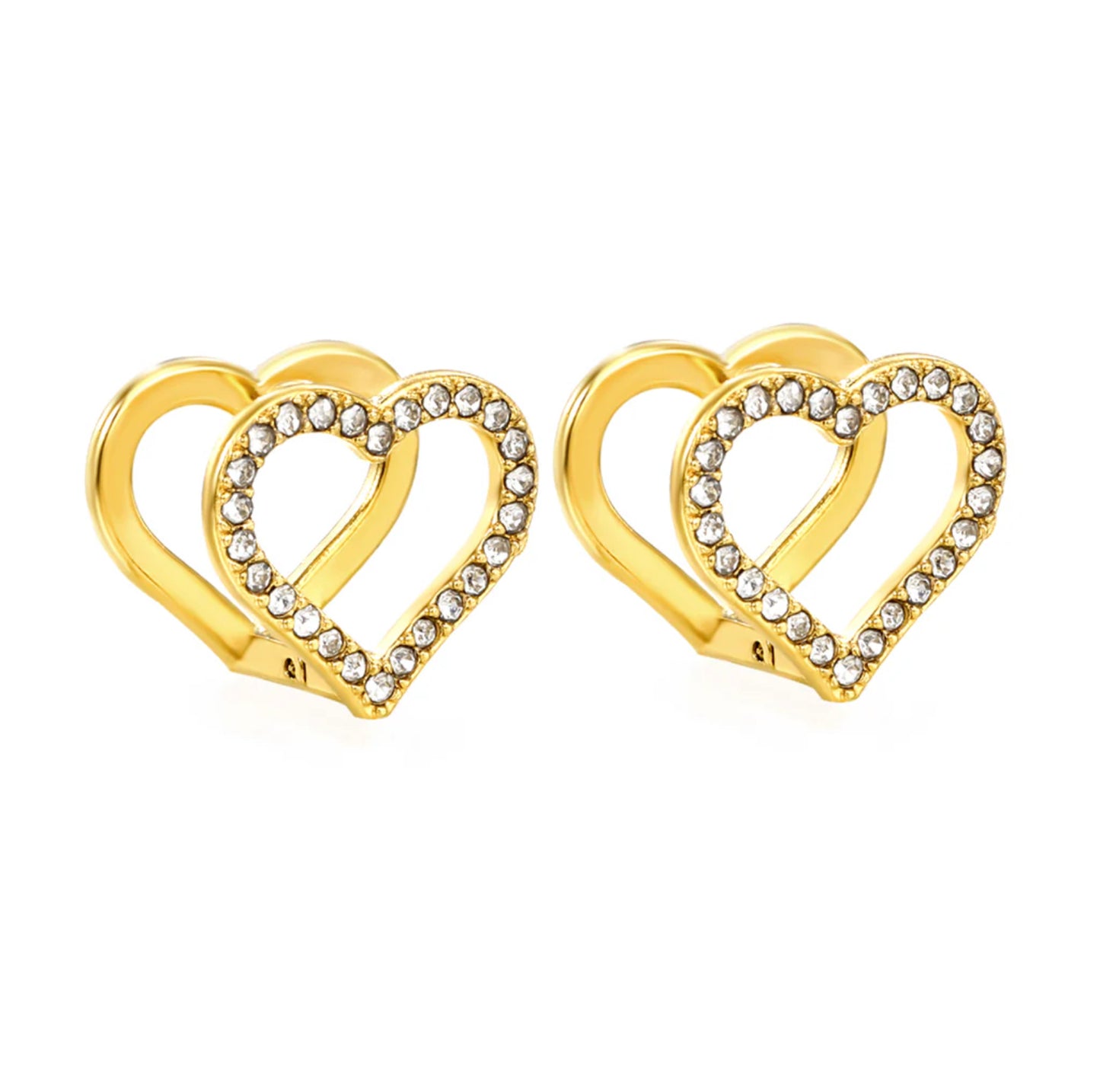 Holly Heart Gold Earrings