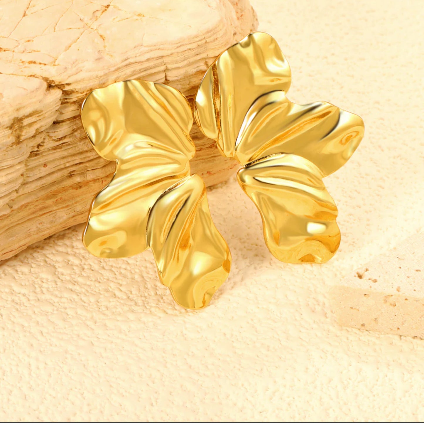 Lily Petal Gold Earrings