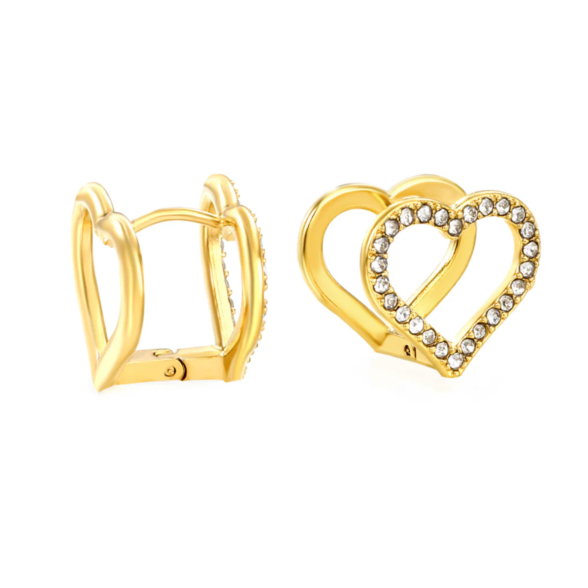 Holly Heart Gold Earrings