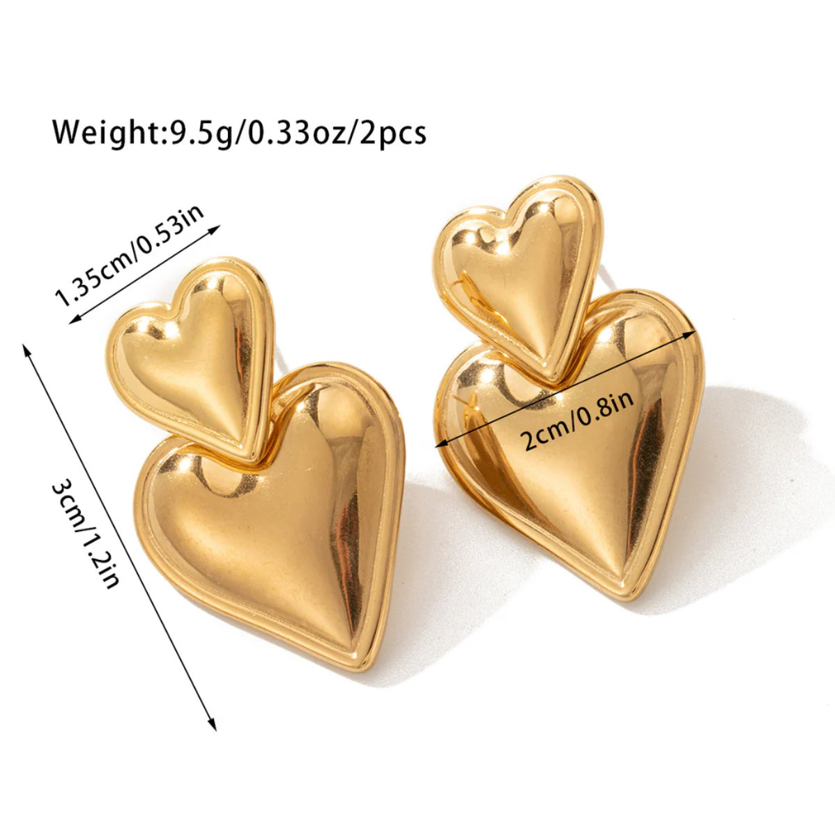 Sofia Gold Heart Earrings