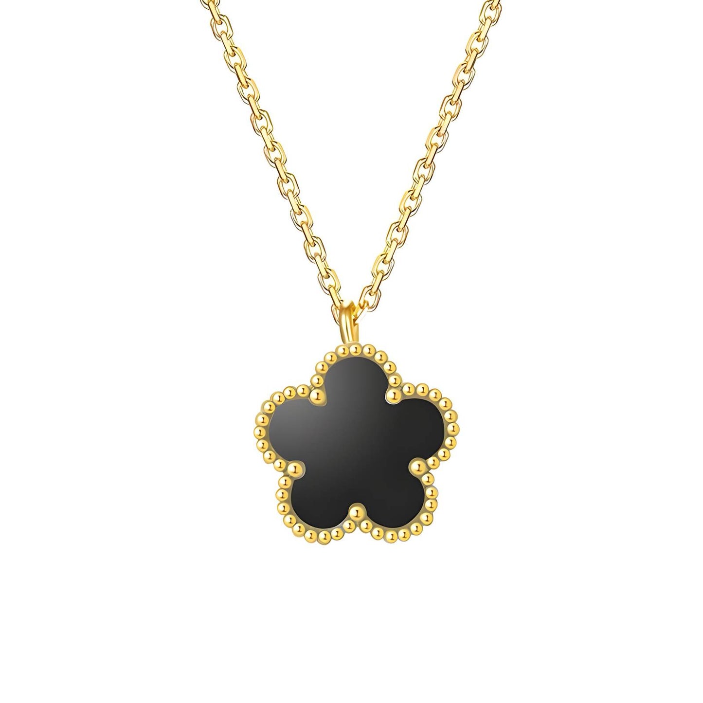 Noir Bloom Pendant Necklace