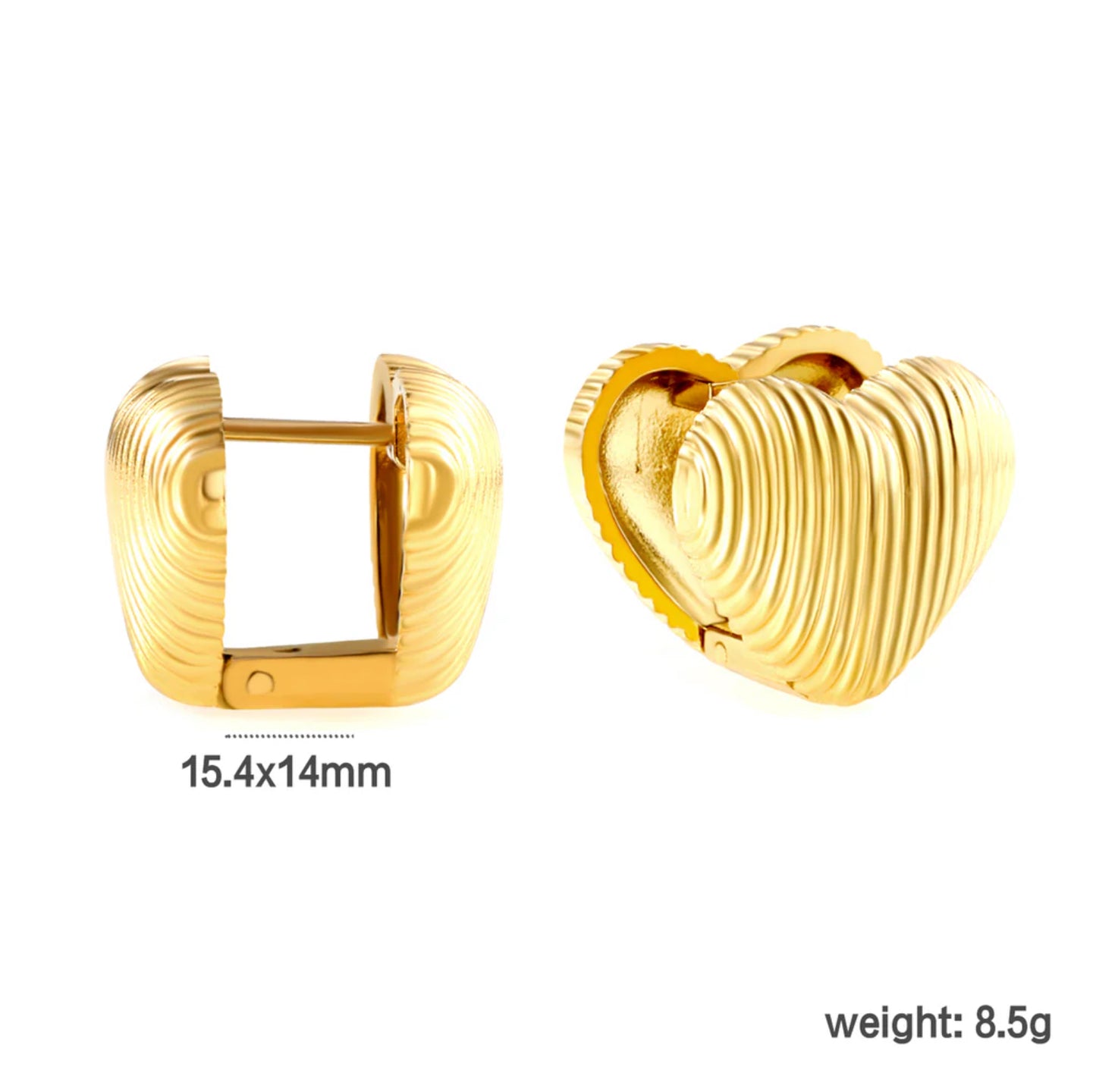 Celia Textured Heart Earrings