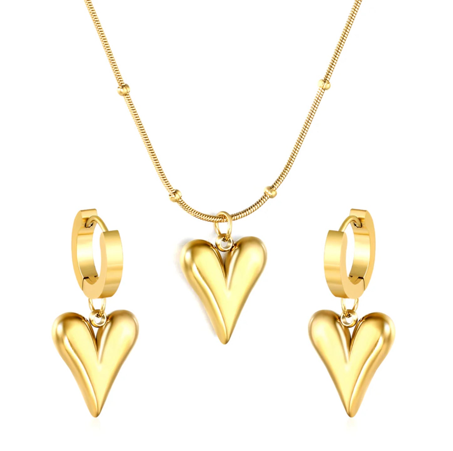 Aria's Golden Heartbeat Jewelry Set