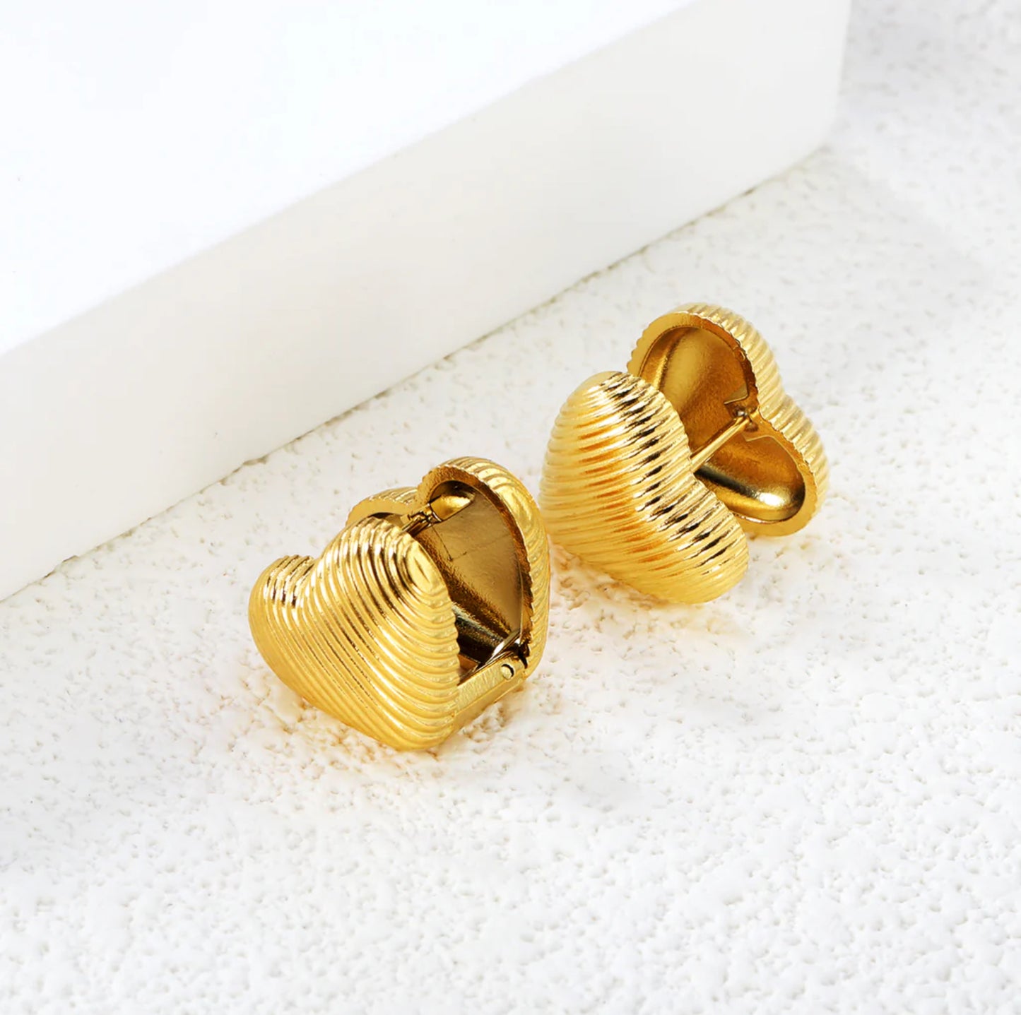 Celia Textured Heart Earrings