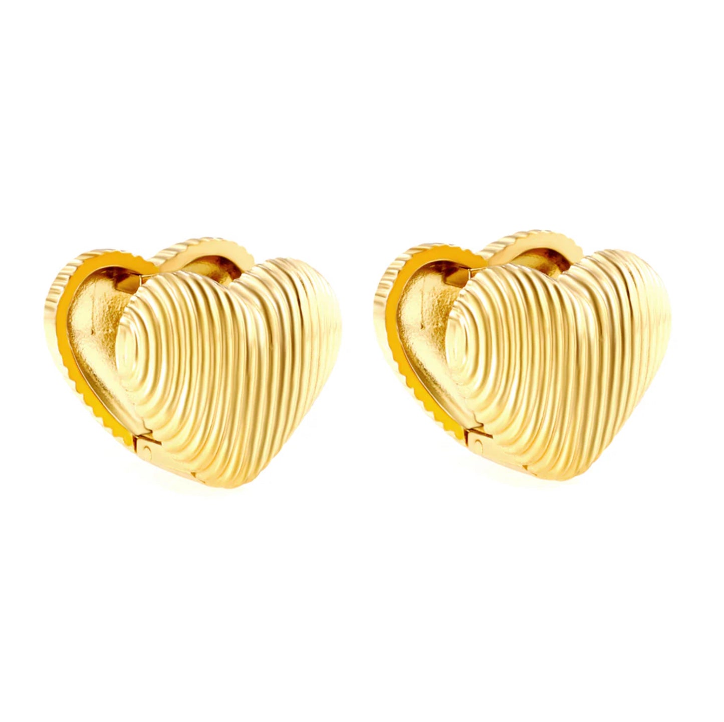 Celia Textured Heart Earrings
