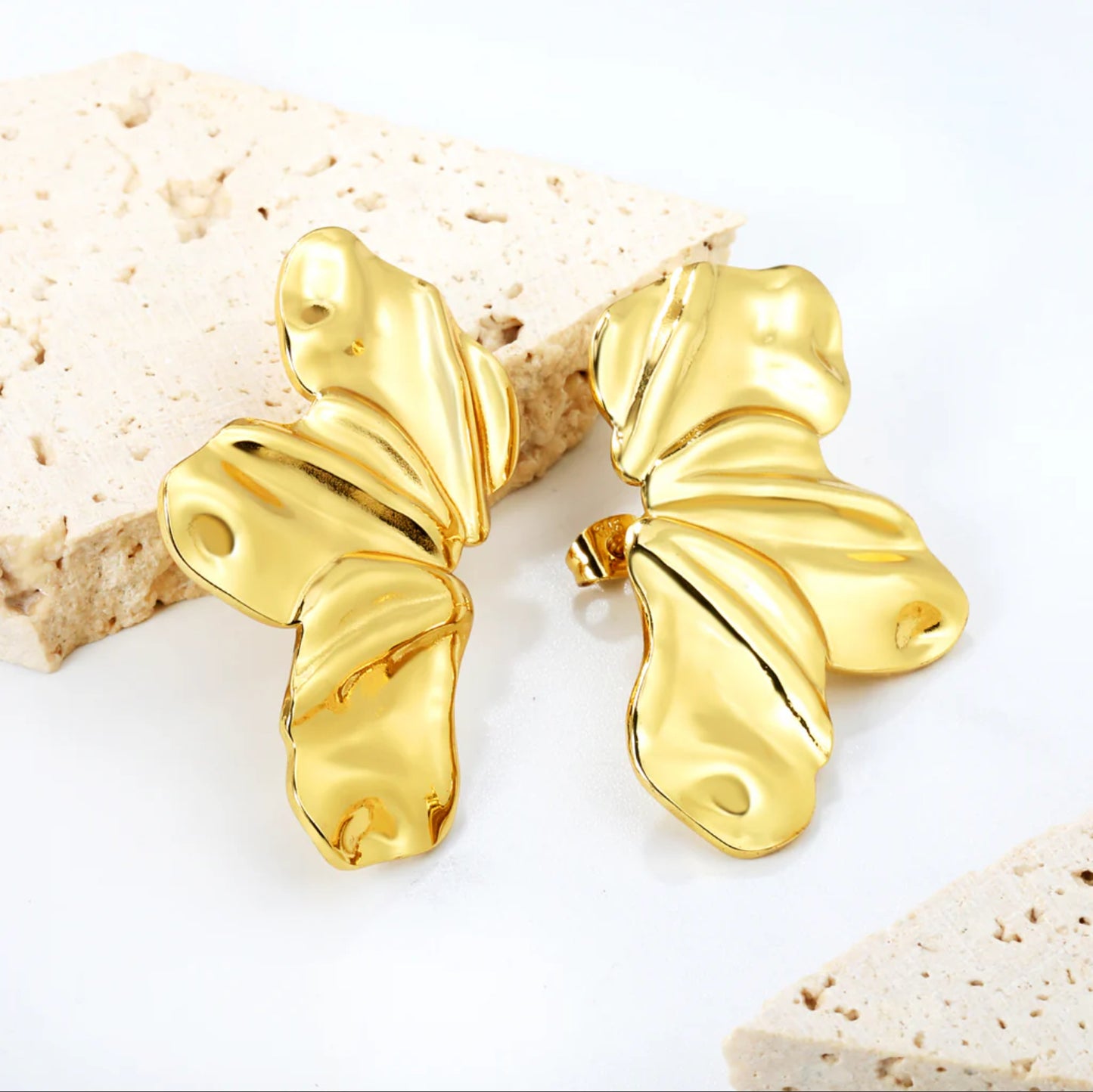 Lily Petal Gold Earrings
