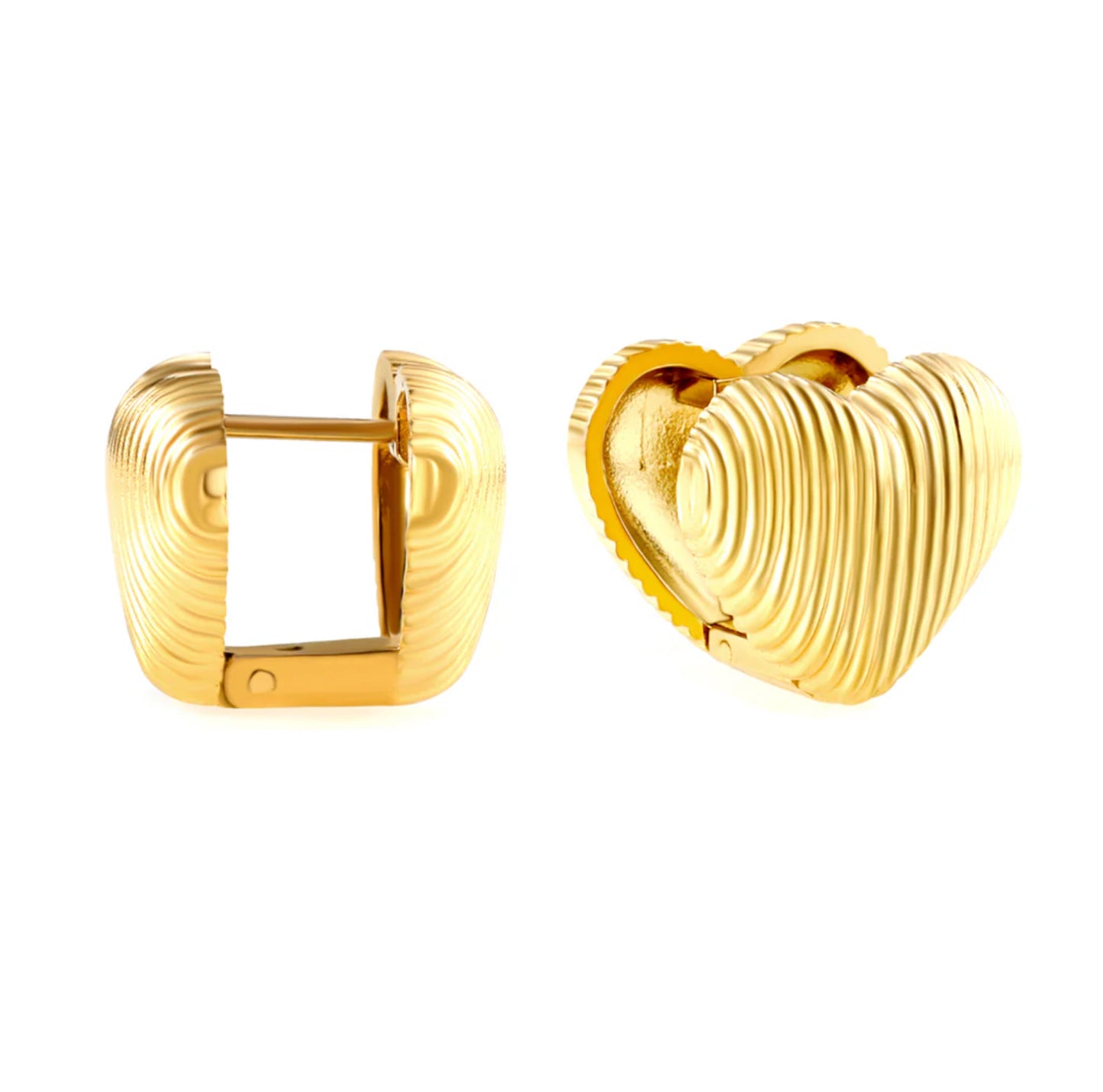 Celia Textured Heart Earrings