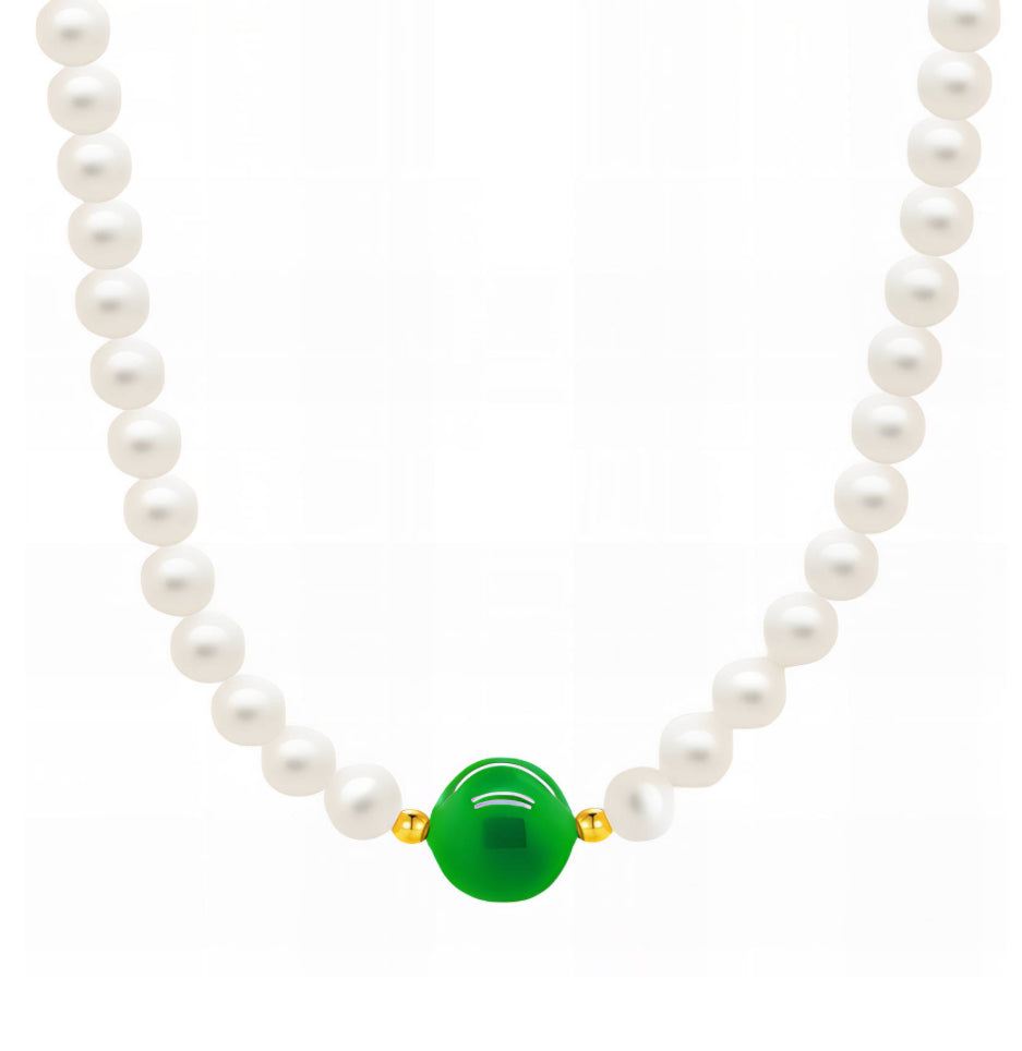 Emerald Pearl Glow Necklace