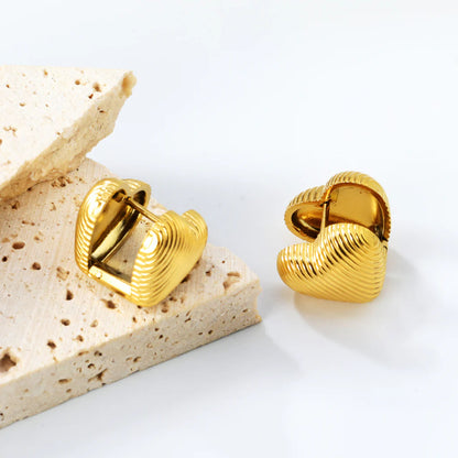 Celia Textured Heart Earrings