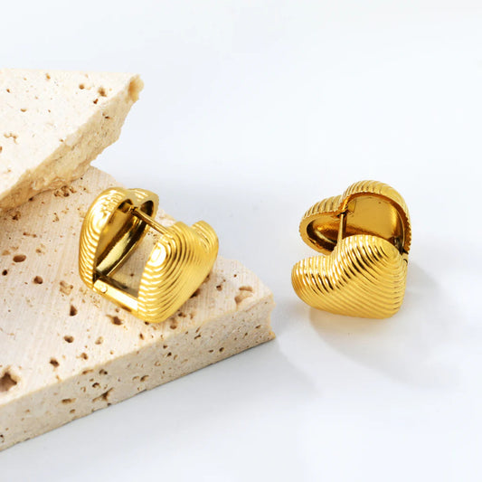 Celia Textured Heart Earrings