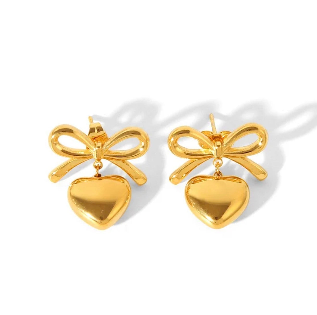 Bow Heart Earrings