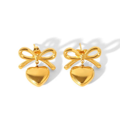 Bow Heart Earrings