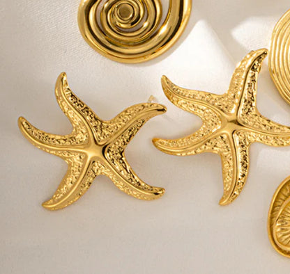 Serene Gold Starfish Earrings