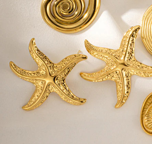 Serene Gold Starfish Earrings