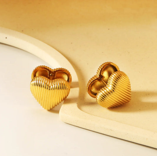Celia Textured Heart Earrings