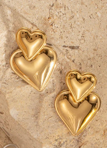 Sofia Gold Heart Earrings