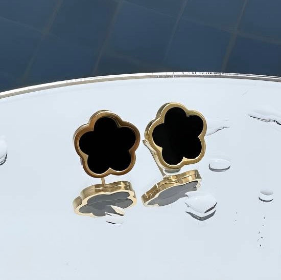 Noir Bloom Stud Earrings