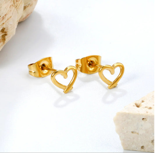 Aubree Gold Heart Earrings