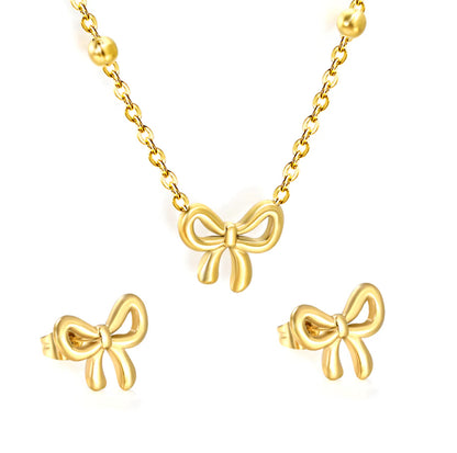 Beaded Bow Jewelry Set