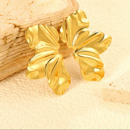 Lily Petal Gold Earrings