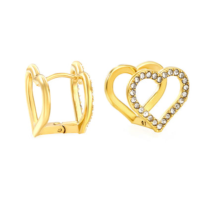 Holly Heart Gold Earrings