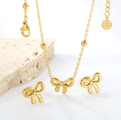 Beaded Bow Jewelry Set