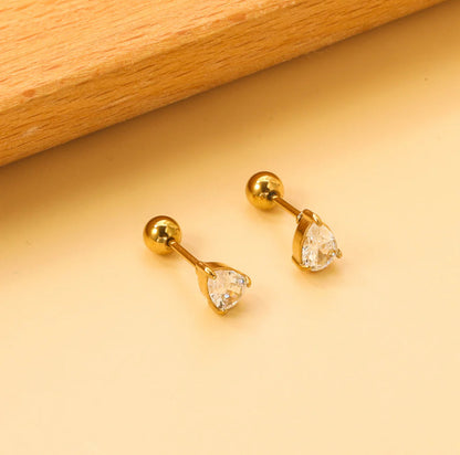 Golden Teardrop Studs