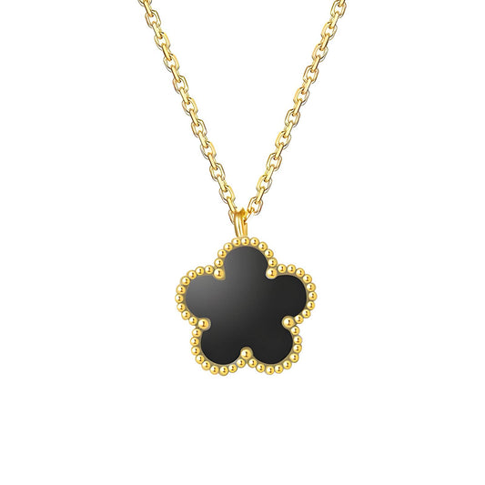 Noir Bloom Pendant Necklace