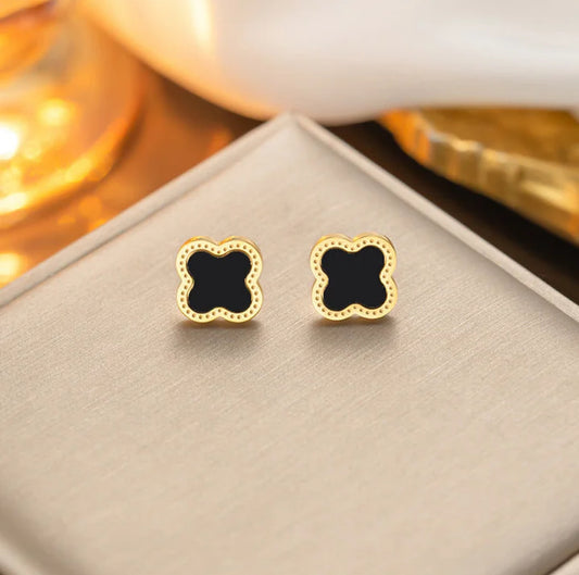 Midnight Clover Earrings