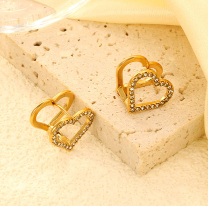 Holly Heart Gold Earrings