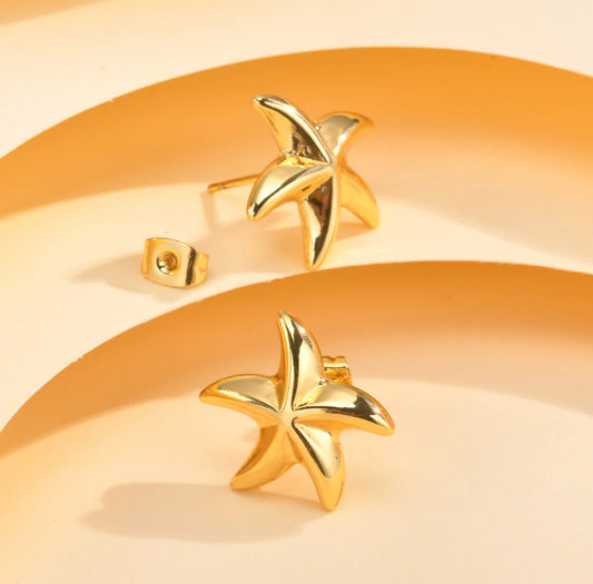 Golden Starfish Earrings