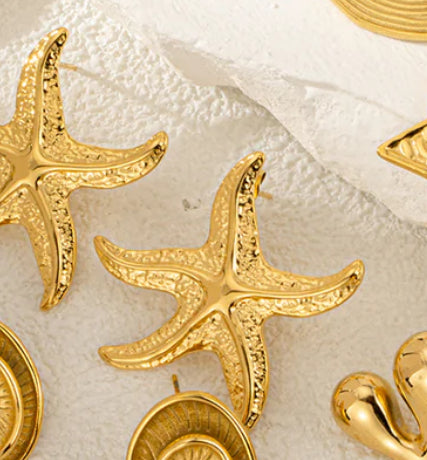 Serene Gold Starfish Earrings