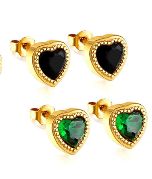 Shadow & Shine Studs (Green)