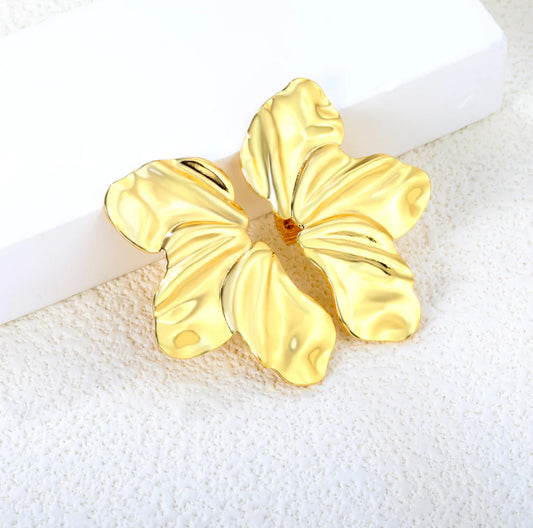 Lily Petal Gold Earrings