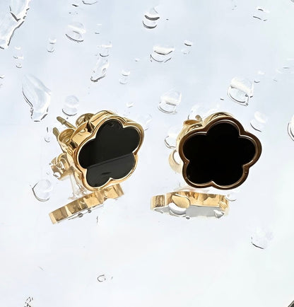 Noir Bloom Stud Earrings