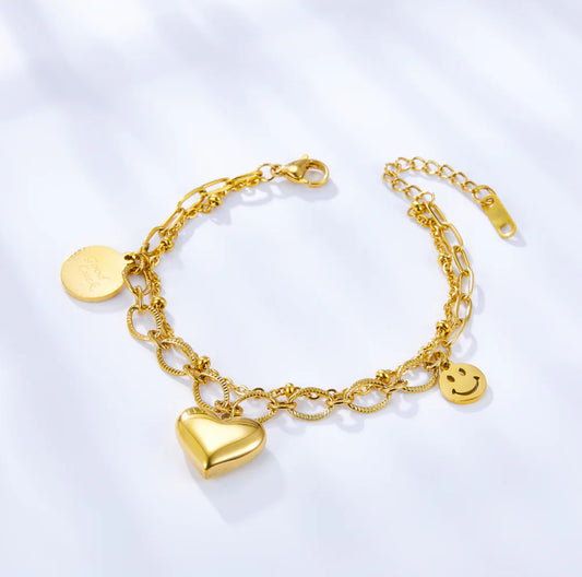Happy Heart Chain Bracelet