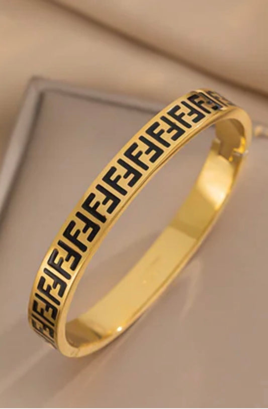 Black & Gold Fusion Bangle