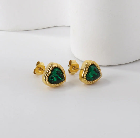 Shadow & Shine Studs (Green)